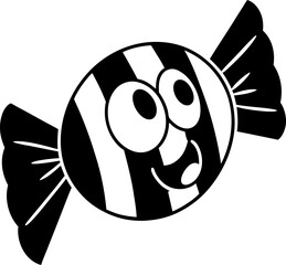 Cute candy with smiling face and striped design, perfect for sweet treats