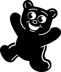 Happy cartoon bear character with playful expression, perfect for children themes