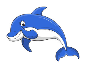 Cute Dolphin Animal Cartoon Illustration