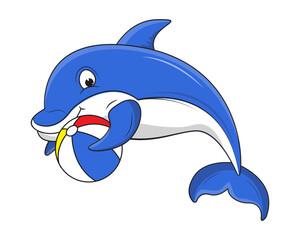 Cute Dolphin Animal Cartoon Illustration
