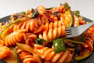 Fusilli Pasta Salad with Tomato Sauce