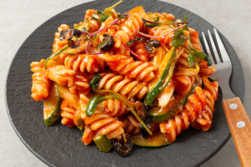 Fusilli Pasta Salad with Tomato Sauce