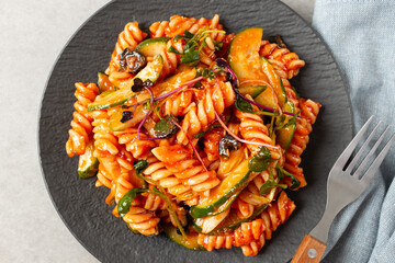 Fusilli Pasta Salad with Tomato Sauce