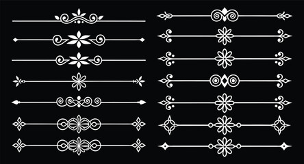Set of whimsical borders, ornamental dividers, elegant borders
