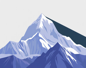 Majestic snowy mountain peak illustration vector graphic