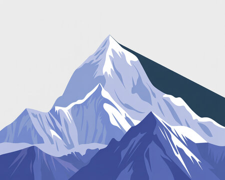 Majestic snowy mountain peak illustration vector graphic