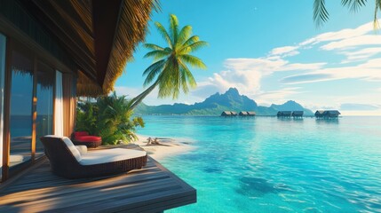 Obraz premium Tropical Beachfront Bungalow
