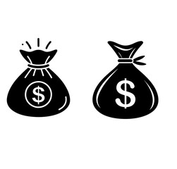 Money bag icon, Dollar sack money icon vector