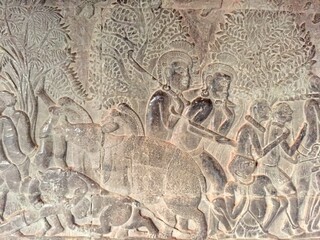 Ancient Khmer Procession at Angkor Wat