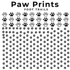 Dog Paw Seamless Pattern vector Cat paw foot print isolated wallpaper background backdrop brown