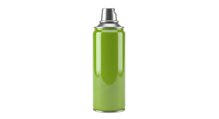 Isolated Green Aerosol Spray Can with Silver Nozzle
