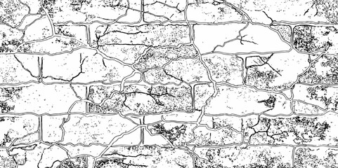  abstract featuring  cracked brick wall pattern,  cracked surface with intricate line work and textures  abstract background
