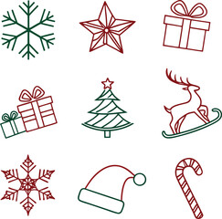 christmas icons set