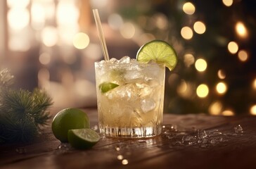 Lime Cocktail with Ice