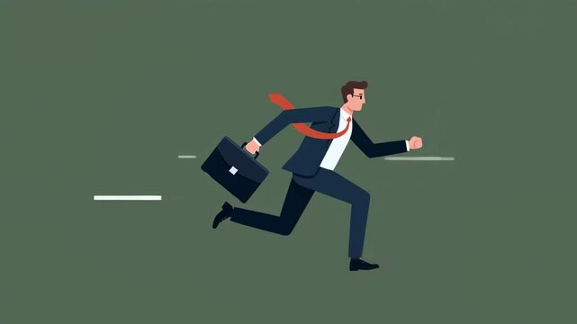Man running with briefcase vector illustration