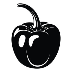 Aji Charapita Silhouette, Vector, Illustration, Icon, Logo, White Background.