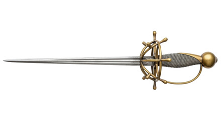 Isolated Renaissance Era Rapier with Intricate Hilt Design