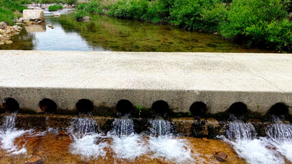 Aerial Drone Footage of a Clear Mountain Stream Flowing Through Mungyeong Countryside in Late Spring and Early Summer, Korea