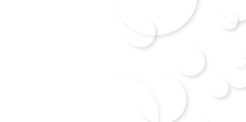 Modern abstract white background with transparent layers circle shape with shadow. White color technology concept background. abstract template design Banner Pattern texture space concept.