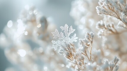 Obraz premium Winter Frost on Plants