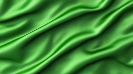 Smooth green fabric with elegant folds and texture, creating rich visual appeal. vibrant color adds lively touch to any design