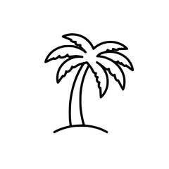 Obraz premium Simple Line Drawing of a Palm Tree Tropical Vacation Illustration