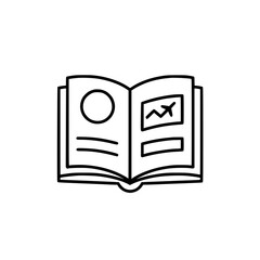 Travel Journal Template Open Book Icon Design for Vacation Planning