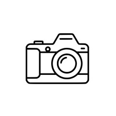 Professional DSLR Camera Icon Photography Equipment Line Art Graphic