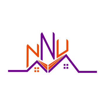 NNU Real State logo design, NNU simple and modern logo. NNU luxurious alphabet design