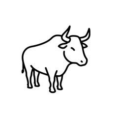 Line Art Illustration of a Majestic Bull  A Simple, Elegant Design