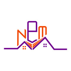 NPM Real State logo design, NPM simple and modern logo. NPM luxurious alphabet design