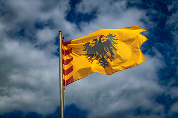 The flag of Sigismund of Luxembourg. He was Holy Roman Emperor from 1433 until his death in 1437. He was elected King of Germany in 1410, and was also King of Bohemia from 1419.