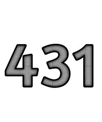 Fototapeta premium Black and white color numbers 431