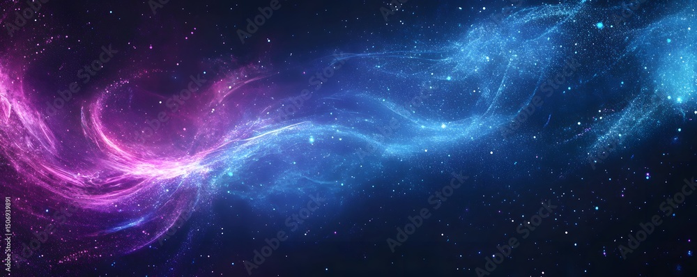 Poster abstract blue and purple light rays on a background vector illustration. glowing speed motion blur l