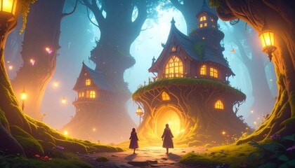 The forest cradles a village of dreams.  