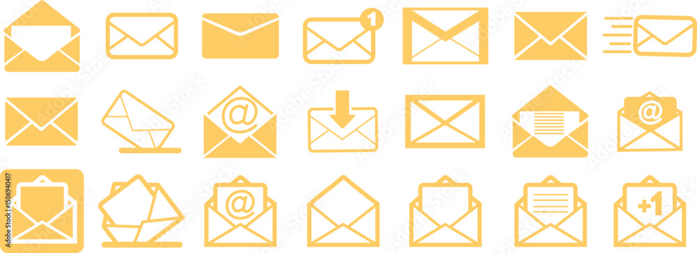 Aufkleber electronic mail icon set. email notification icons vector collection. e-mail icon. open and closed m
