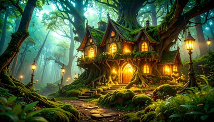 Fototapeta premium Experience the joy of a hidden fairy haven. 