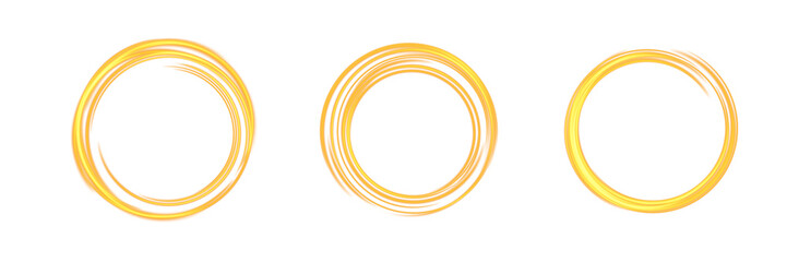 PNG Golden Swirl Circle Frame with Light Stroke Effect for Futuristic UI or Decorative Magic Energy Design © Татьяна Куриленко