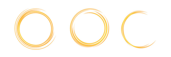 PNG Golden Swirl Circle Frame with Light Stroke Effect for Futuristic UI or Decorative Magic Energy Design © Татьяна Куриленко