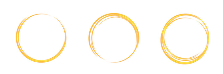 PNG Golden Swirl Circle Frame with Light Stroke Effect for Futuristic UI or Decorative Magic Energy Design