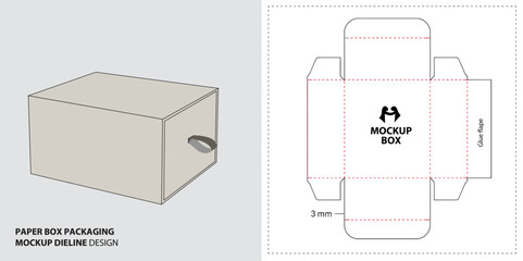 Customizable Paper Box Packaging Mockup Design Template & Die-Cut