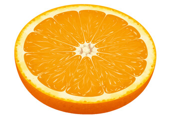 Juicy Orange Half Vibrant Citrus Fruit Illustration