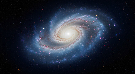 Fototapeta premium Mesmerizing Spiral Galaxy Celestial Swirl of Stars and Cosmic Dust