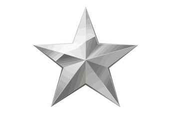 Obraz premium Reflective Silver Star High-Resolution Vector Graphic