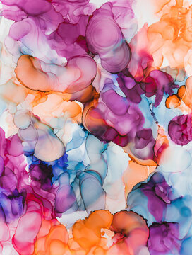 Vibrant colors swirl in an abstract design with no people