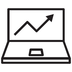 Online Graph Icon, Data Visualization, Digital Analytics, Web Chart, Business Performance