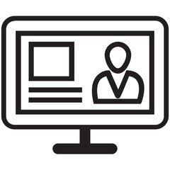 Video Call Icon, Online Meeting, Virtual Chat, Webcam Communication, Remote Video Conference