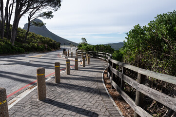 Obraz premium Pathway overlooking Lion's Head Mountain in Cape Town, South Africa
