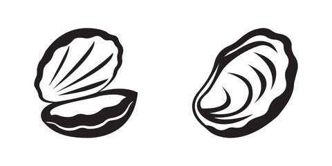 Silhouette vector illustration of oyster shells