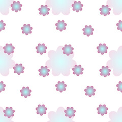 Vector illustration of colorful gradient seamless flower pattern for textile, wallpaper and packaging. 